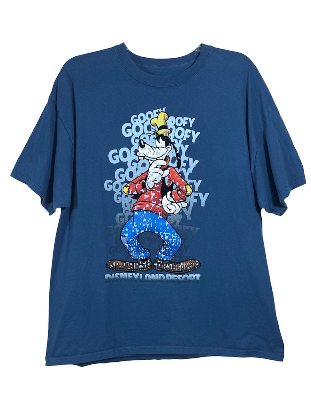 Disneyland Resort Goofy Graphic Tee 2XL Blue Disney Parks Oversized Shirt